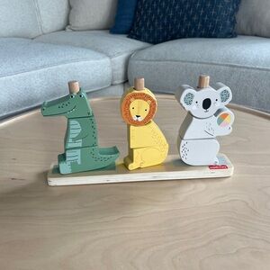 Baby Toy Wooden Stack & Sort Animals for Developmental Play (Ages 1+ Years)